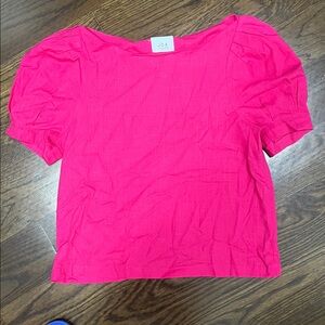 JOA Fuchsia Statement Sleeve Blouse